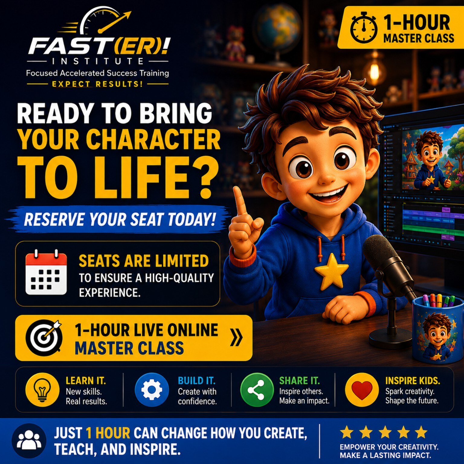 Reserve your seat promotional graphic