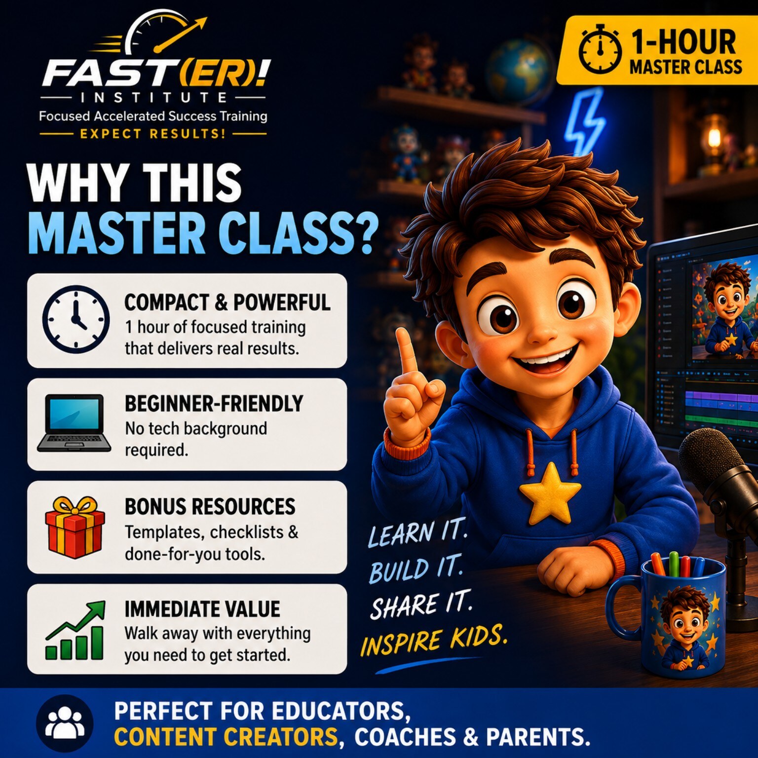 Why this masterclass promotional graphic